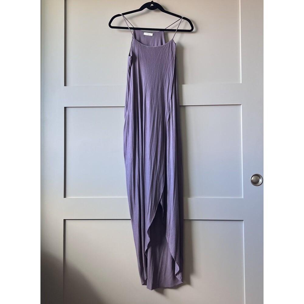 Mod Ref Dress Womens Medium Purple Gray Maxi Sleeveless Halter Drape Beach Boho‎